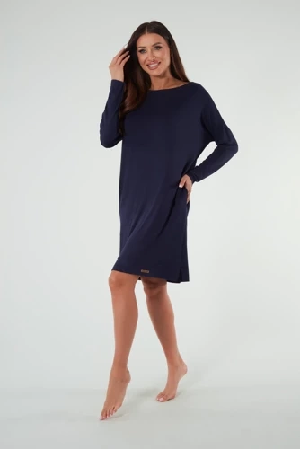 Akord tunica donna a maniche lunghe Moda Italiana - blu navy