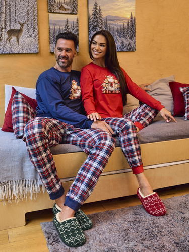 Cornette Family 115/323 pigiama uomo natalizia 100% cotone a quadri