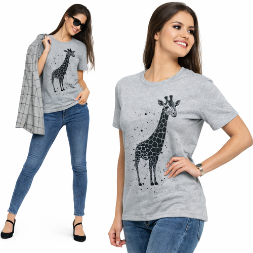 BD1700-008 Camicetta a maniche corte Moraj donna - grigio, giraffa