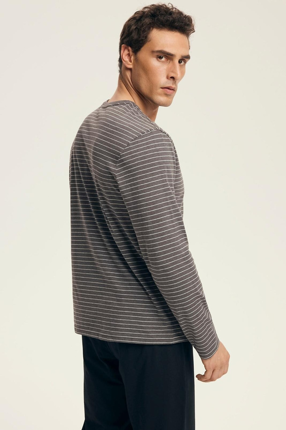 Pigiama uomo Premium 43455 New Henderson grigio - cotone, manica lunga, confezione elegante