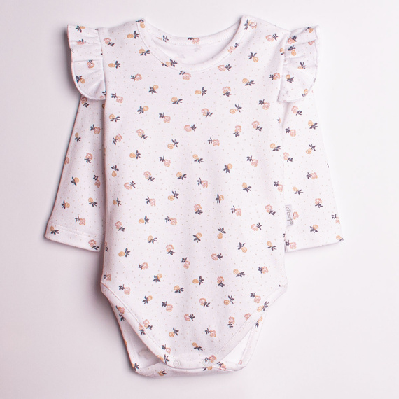 Body per bambina Nicol 220097 – 100% cotone, manica lunga, motivo floreale