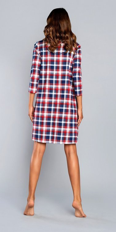 Camicia da notte Rugia per la maternità e l'allattamento con maniche a 3/4 - Moda italiana - rosso