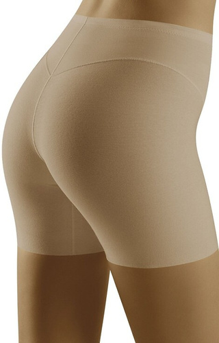 Pantaloncini da donna Eco-Oh Wolbar beige - modellanti, in cotone con elastan, snellenti