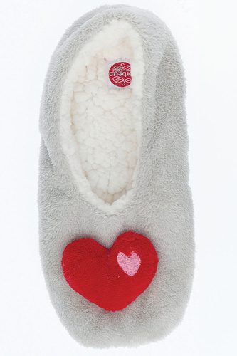 Pantofole Campbell Sorbetto da donna - peluche, cuore e suola antiscivolo