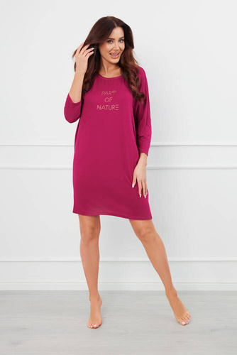 Camicia da notte Natura 3/4 Moda italiana - vino