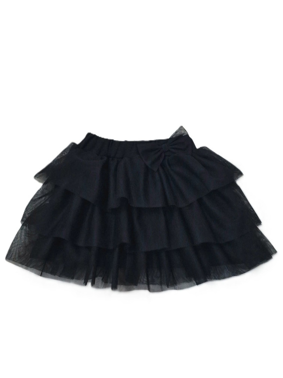 Mia Bambarillo Gonna in Tulle Nera da Bambina con Fiocco