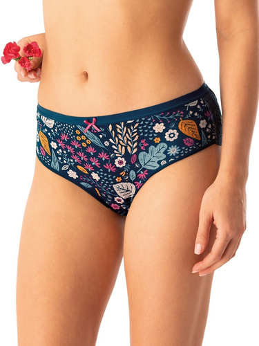 Mutandine da donna in cotone Key LPC 570 lampone blu navy - set di 2 pezzi in scatola, taglio confortevole