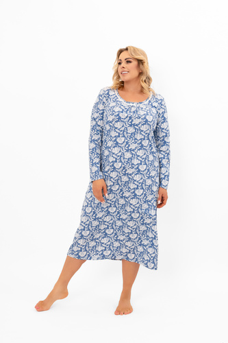 Camicia da notte da donna Boma - manica lunga, cotone Moda italiana