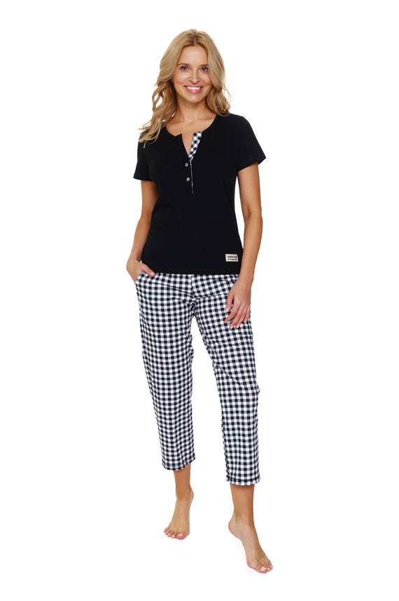 7267 Piżama Damska Plus Size Doctor Nap - black