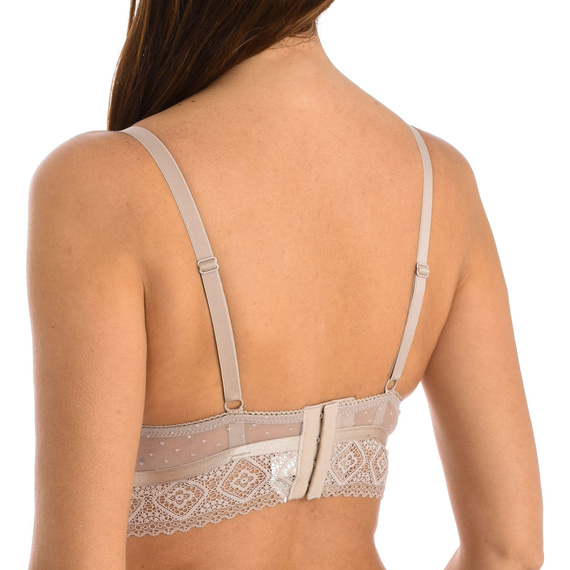 Lydia Selene Reggiseno imbottito in pizzo beige con ferretto
