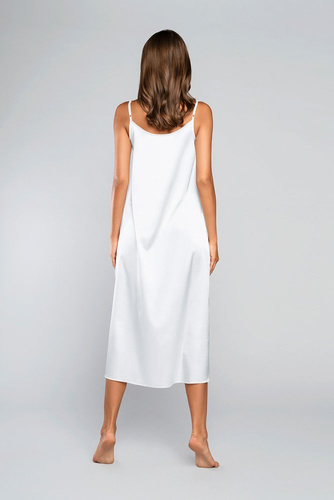 Camicia da notte touch con cinturino stretto, lunga Italia Fashion - ecru