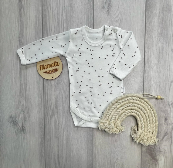 Mamatti BD16226 Body neonato in cotone manica lunga stelle