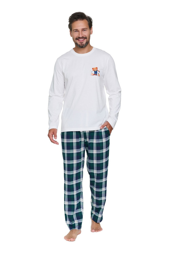 Pigiama Uomo Doctor Nap 7514 Teddy 100% Cotone Manica Lunga Pantaloni