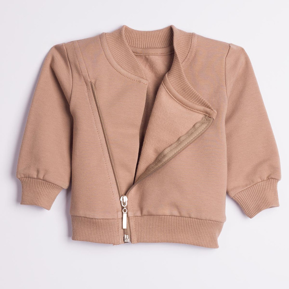 227273 Nicol BENEK Felpa bambino stile ramonesca marrone in cotone con zip