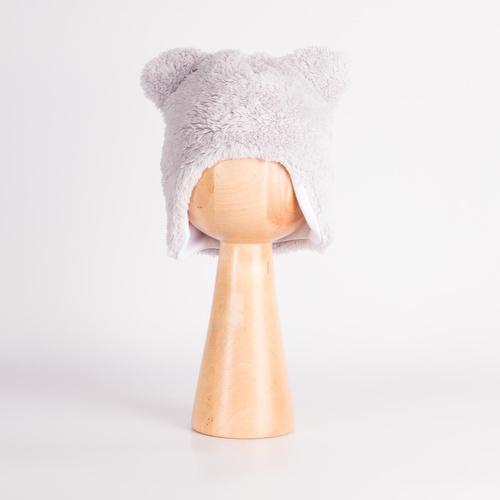 228265 Nicol FARMA Cappellino neonato orsetto grigio con paraorecchie in cotone