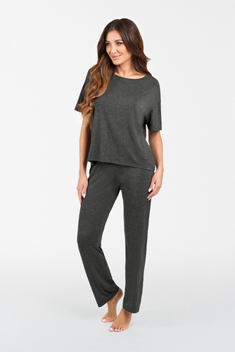 Akord Donna set manica corta, pantaloni lunghi Moda italiana - melange scuro