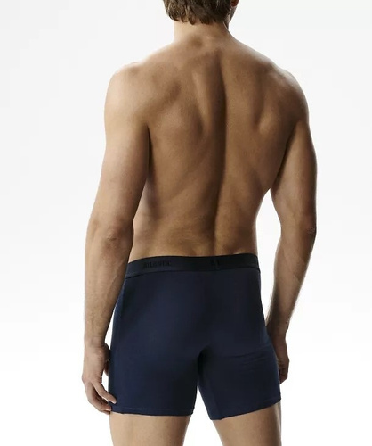 Boxer da uomo Atlantic 3MH-0177 A3 3 pezzi marrone-indaco-khaki, cotone, gamba lunga