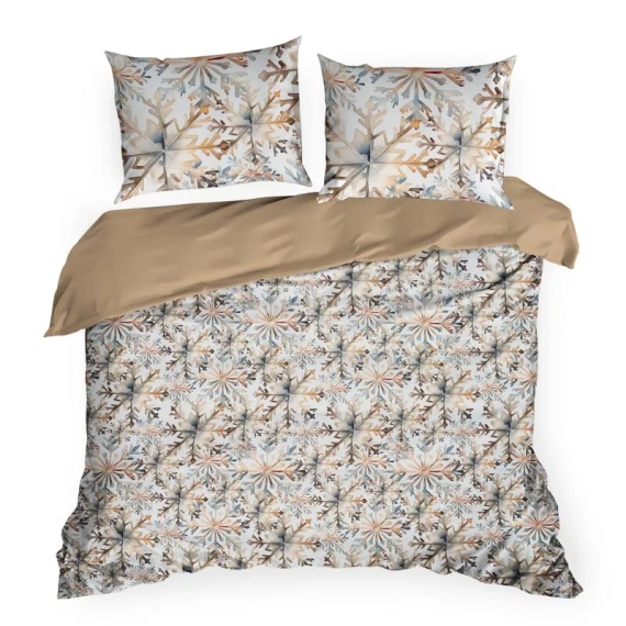 Biancheria da letto natalizia Elsa Eurofirany beige 100% cotone con cerniera