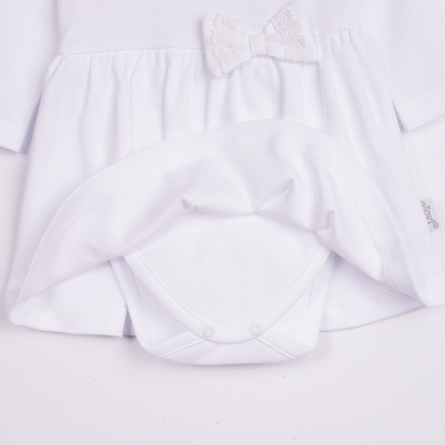 169392 Abito-corpo manica lunga Nicol - bianco, cotone, con pizzo