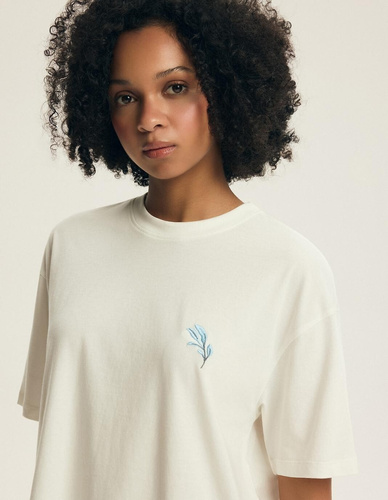 Pigiama 44485 Estes Henderson – 100% cotone, ricamo floreale, maniche corte