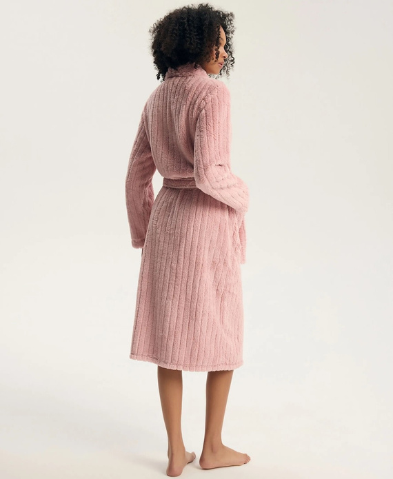 43599 Darlan Vestaglia da donna con cappuccio Henderson crema - morbida, leggera, prima del ginocchio