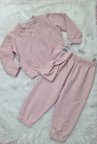Felpa bomber per bambini Grace Bambarillo rosa cipria - elegante e confortevole per le bambine