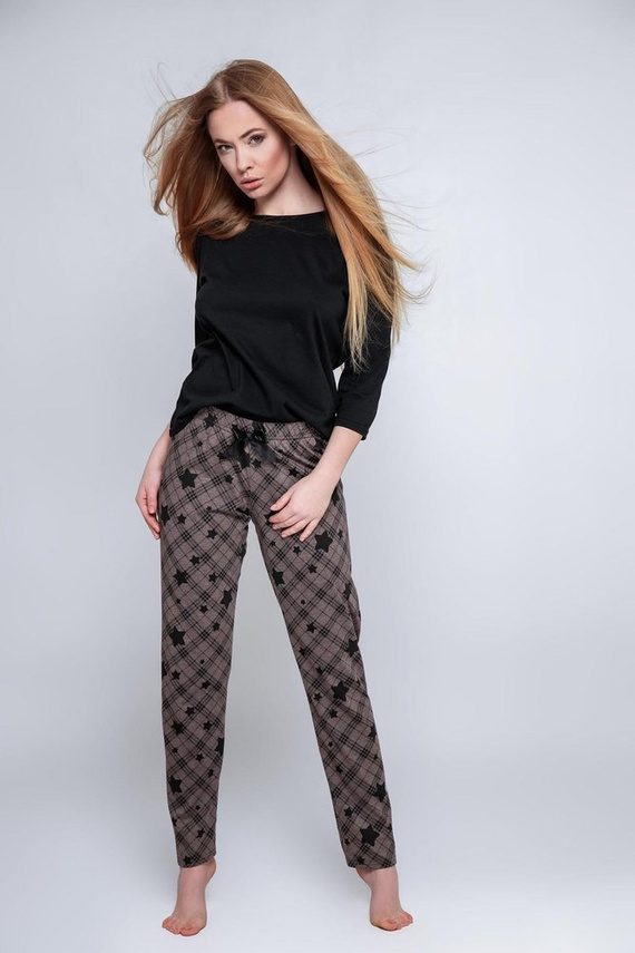 Sensis Reach For The Stars Pigiama da donna - nero-marrone