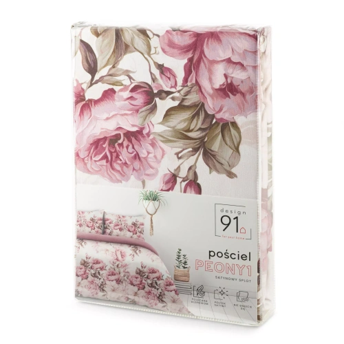 Biancheria letto Peony1 Design 91 floreale reversibile morbida con zip
