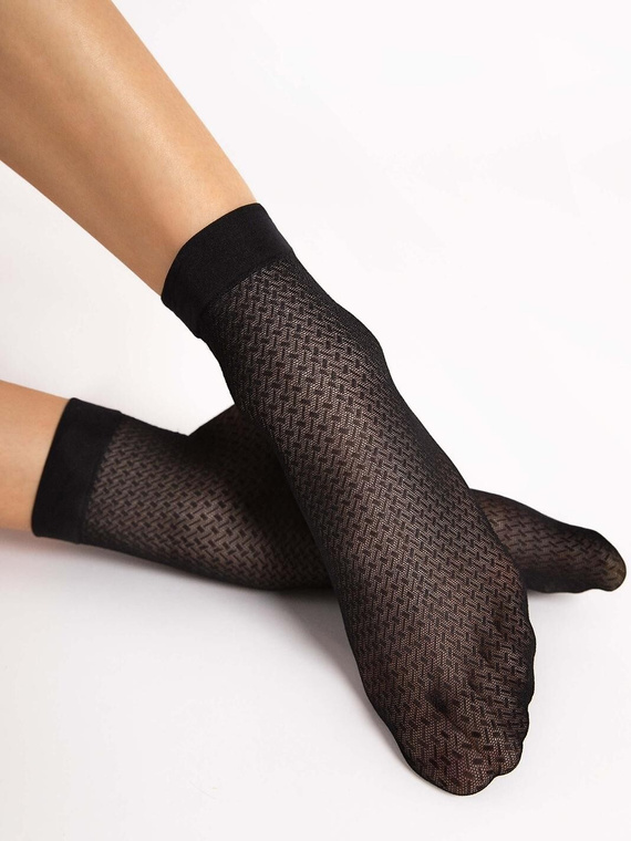 Fiore G1203 Punto Calze Donna Nere 20 DEN Fantasia Senza Costrizione