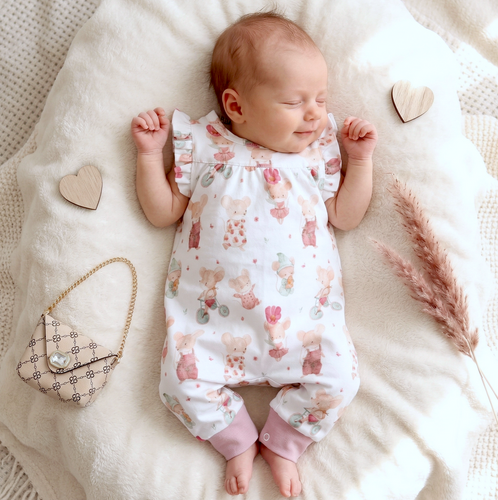 Nini Tutina Neonato Little Mouse 100% Cotone Biologico – Made in Polonia