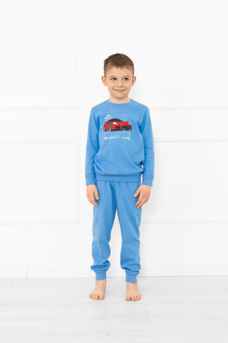 Pigiama bambino Gordo - cotone, maniche lunghe e pantaloni con coulisse Italian Fashion - blu