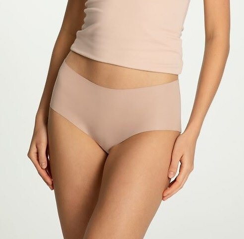 Mutandine da donna in cotone Julimex Cotton Mood Maxi beige - senza cuciture, lisce e a vita alta