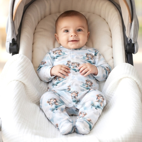 NINI BABY BEAR PILOT tutina neonato in cotone organico ABN-5747/PIL