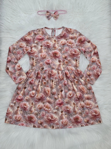 Bambarillo Wróżki – abito da bambina a fiori con manica lunga