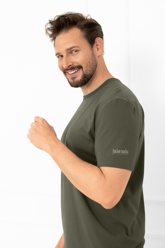 Pigiama uomo Krystian Italian Fashion - cotone, maglietta e pantaloncini corti - oliva