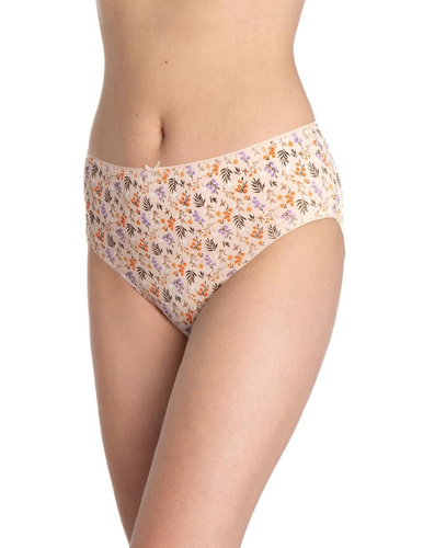 Lama L-120 BI-100 slip donna cotone bikini beige-marrone set 3 comfort