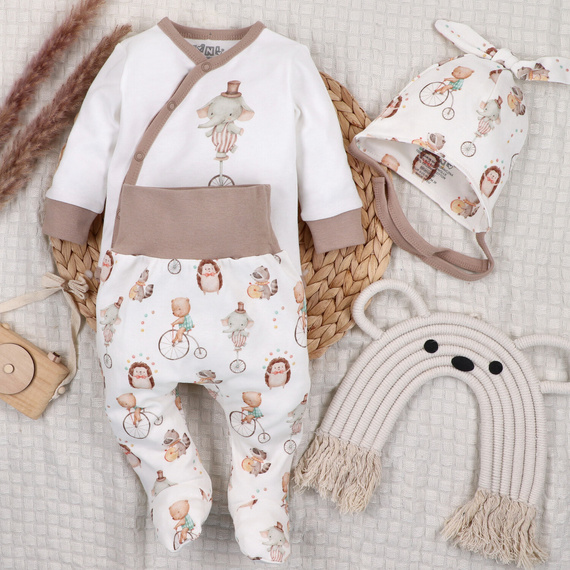 ABN-5582 Body a busta Circus di Nini - 100% cotone organico, chiusure senza nichel, made in Polonia