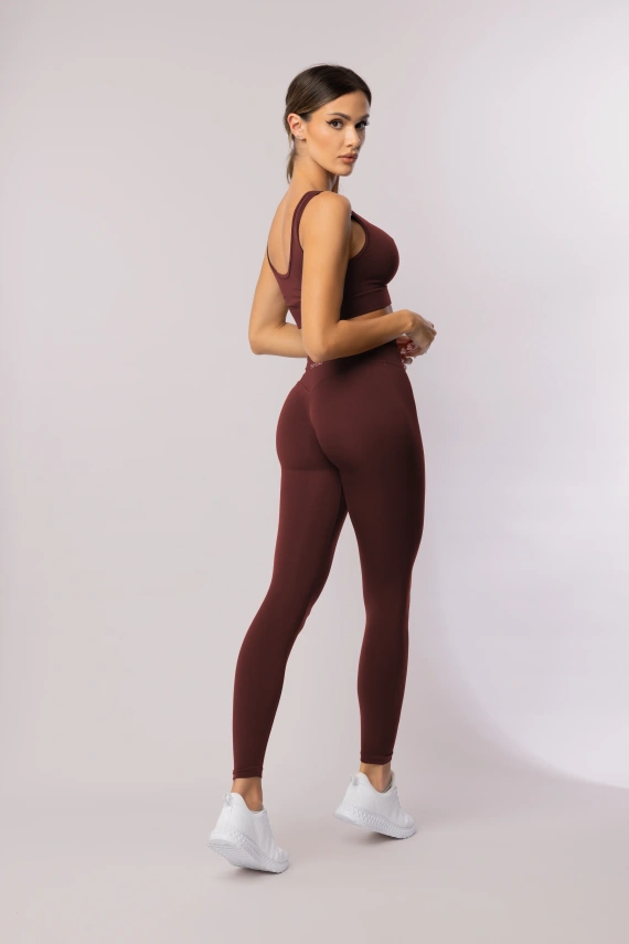 Leggings donna SPAIO Flex Innergy 2.0 bordeaux - senza cuciture, supporto al recupero