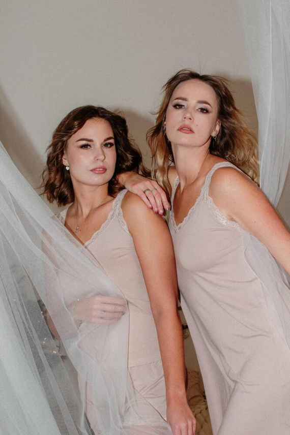 771 Camicia da notte nocciola De Lafense - sabbia