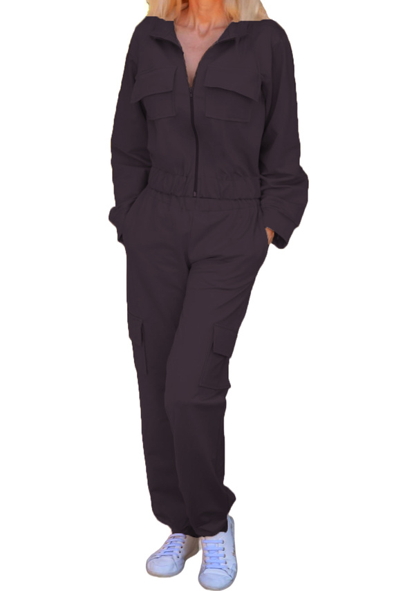 Tuta da donna Mili Mirale in cotone, comodo set con tasche - produzione polacca - nero