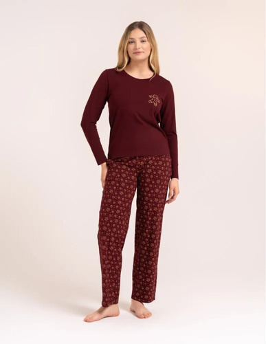 Moraj PDD4300-025 Pigiama Donna Blu Navy 95% Cotone Natalizia