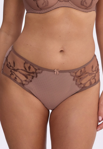 Slip da donna Aymara Gaia GFP 1381 marrone – tulle e ricamo, modello classico