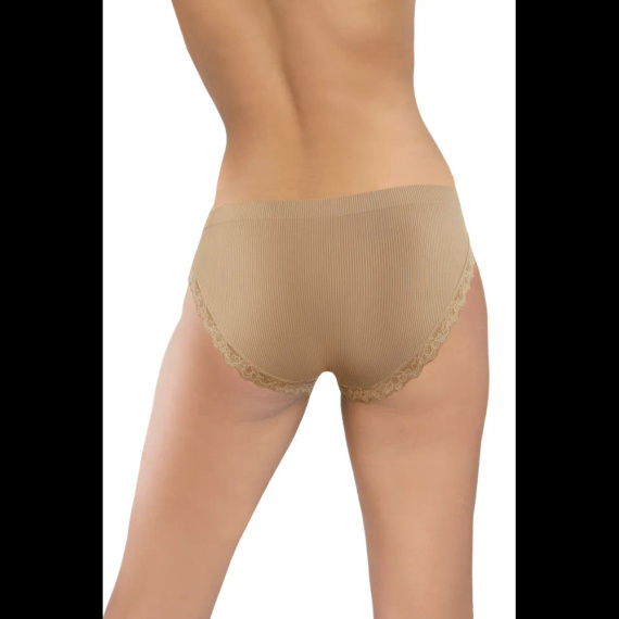 Slip donna Sesto Senso 6108 pizzo senza cuciture elastico comfort beige