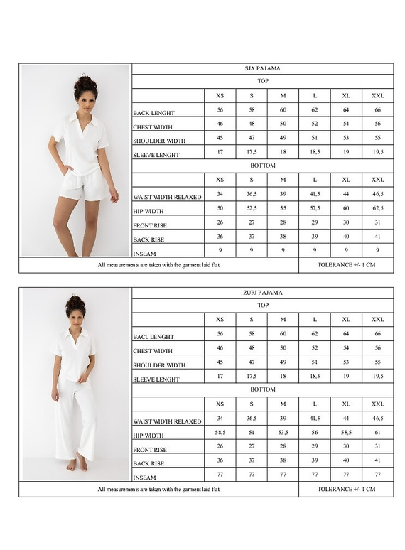 Sensis Zuri ecru pigiama donna – cotone e modal lungo