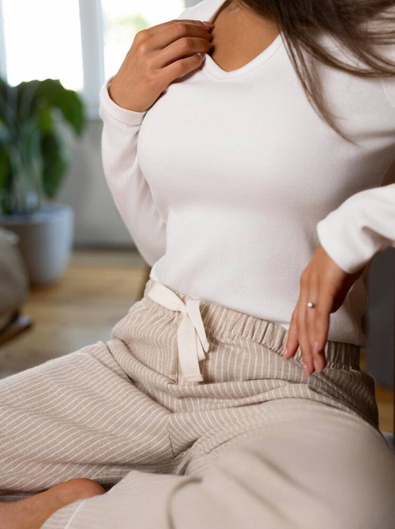 Dinah Pigiama donna Sensis Flanella - crema-beige