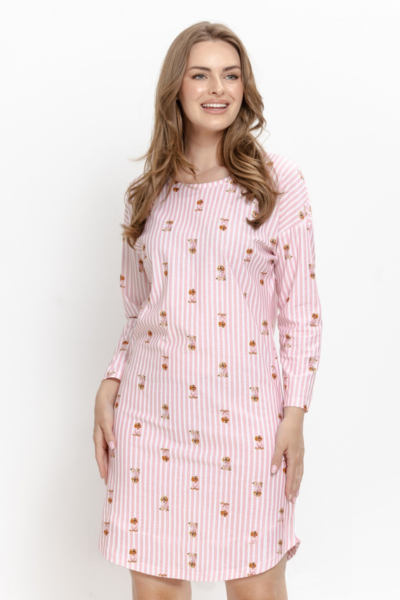 Camicia da notte Taro Ardenia 3635 marrone 100% cotone per allattamento