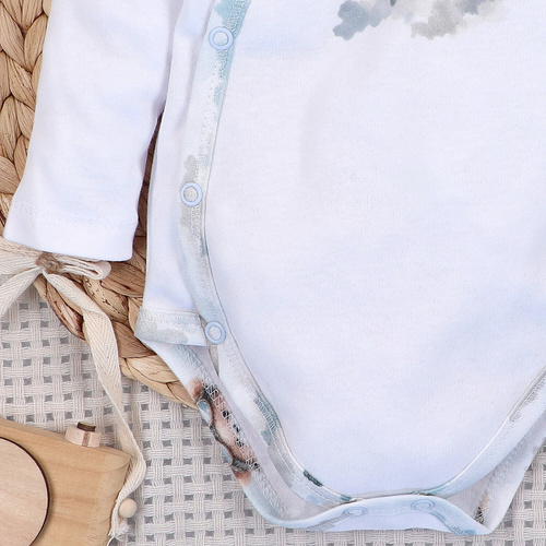 NINI ABN-5742/BIA Body incrociato organico Baby Bear Pilot bianco