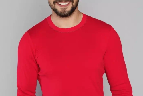 Narwik Pigiama da uomo a maniche lunghe, pantaloni lunghi Moda italiana- rosso/stampa