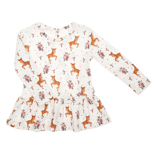 216138 Lala - Camicetta Nicol per bambina, cotone, manica lunga, pelle di cervo