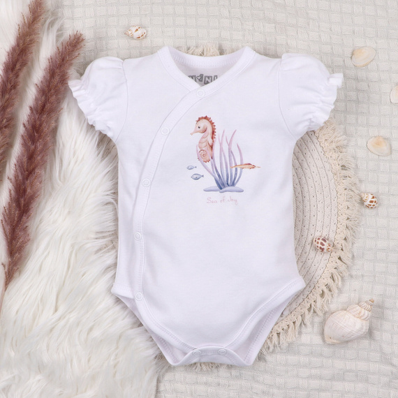 ABN-5474 Mondo sommerso Nini busta corpo bianco - cotone organico, manica corta